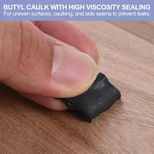 Vista 3 de PATIKIL Cinta de sellado de butilo de 30 pies x 1 pulgada x 1/8 pulgadas, cinta sellante de butilo negra de goma de butilo, cinta de masilla