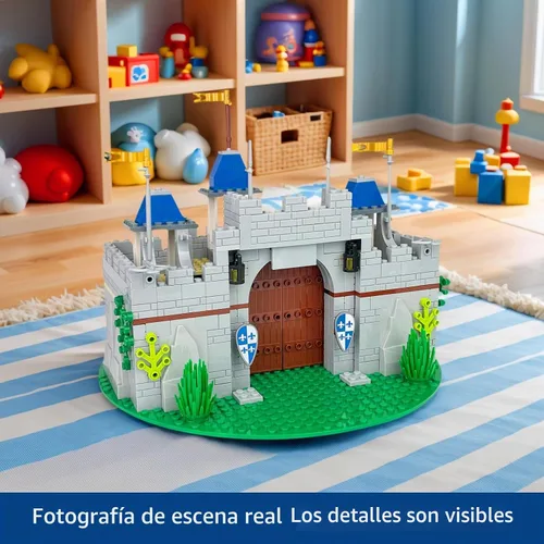 Vista 5 de Set de Bloques de Construcción de Castillo de Caballero Medieval Usoway, Viene con 12 Figuras de Caballeros, Compatible con Juguetes Lego de Plaza