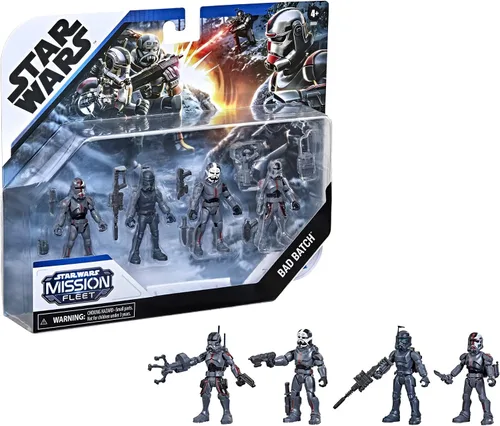 Vista 2 de STAR WARS Mission Fleet Clone Commando Clash - Figura de acción a escala de 2.5 pulgadas, paquete de 4 con múltiples accesorios, juguetes para niños
