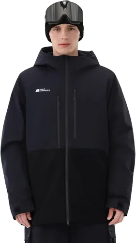 Vista 7 de Chaqueta de esquí para hombre, snowboard, 3L, acolchada, impermeable, resistente al viento, aislante, con capucha, para la nieve, invierno