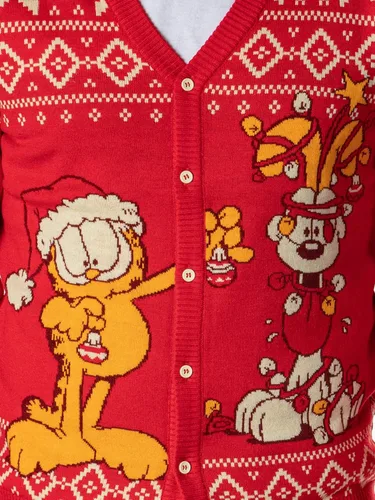 Vista 7 de Garfield Odie and Garfield - Suéter feo de Navidad con botones para hombre