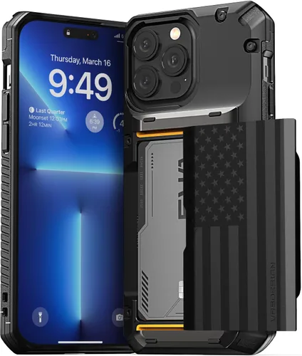 Vista 19 de VRS DESIGN Damda Glide Pro - Funda para iPhone 12 Pro Max, con [4 tarjetas] Premium Robusta [Semiautomática] Funda para tarjeta de crédito