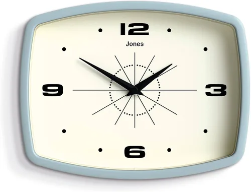 Vista 15 de JONES CLOCKS® Reloj de pared de película Reloj retro rectangular 10 Negro
