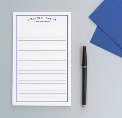 Vista 3 de Bloc de notas profesional personalizado de contador personal estacionario CPA personalizado para hombres y mujeres, papel de escritura de jueces