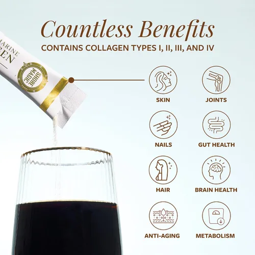 Vista 3 de Shore Magic Paquetes de colágeno de 14 días + paquete de suministro de colágeno marino de 30 días – Péptidos hidrolizados I-IV para piel, cabello