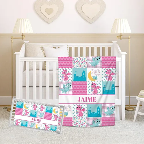 Vista 7 de Juego de ropa de cama personalizado para cuna de bebé para bebés, juego de ropa de cama personalizado para cuna con nombre, ropa de cama de cuna