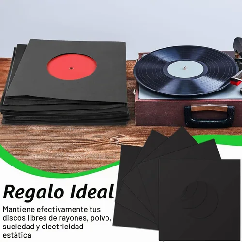 Vista 5 de Eaasty - 100 fundas para discos de 7 pulgadas, 45 unidades, color negro