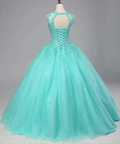 Vista 2 de Vestidos de quinceañera de encaje con cuentas para mujer dulce vestido de fiesta de 16 apliques
