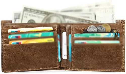 Vista 3 de CZDYUF Billetera para hombre con cremallera empalme bolsa de dinero con monedero cartera para hombres tarjeta foto titular