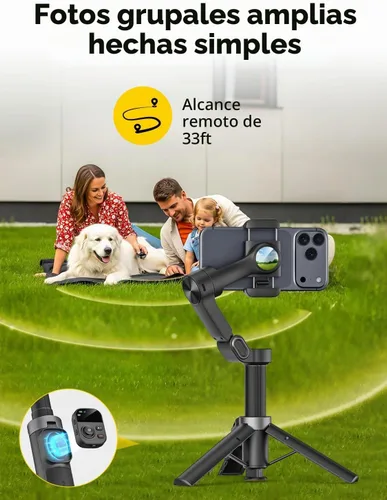 Vista 2 de AOCHUAN Estabilizador de cardán de 3 ejes para iPhone con seguimiento