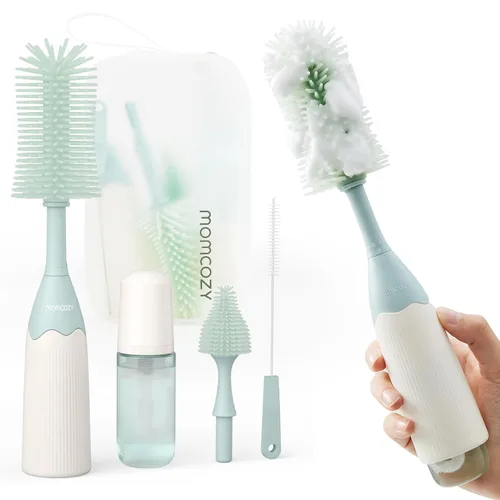 Vista 6 de Momcozy Kit de cepillo para botellas y calentador de leche portátil para viajes