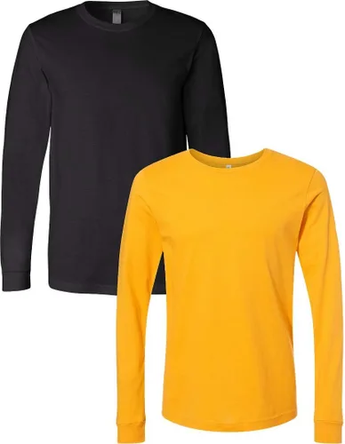 Vista 78 de Canvas Filmore 3501 - Camiseta de 4.2 onzas para hombre manga larga (1) Ceniza + (1) Jaspeado atlético