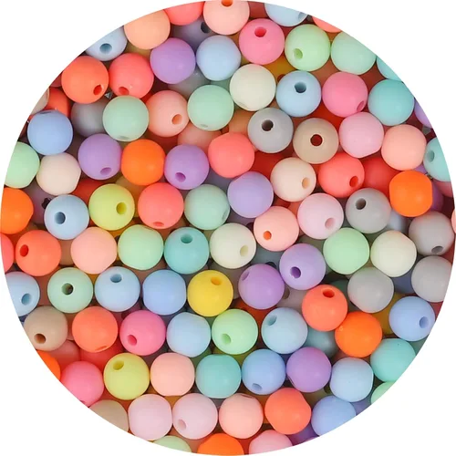 Vista 9 de 1500 cuentas negras redondas acrílicas para pulseras de 0.236 in de plástico, cuentas de colores para hacer joyas, cuentas de resina arcoíris