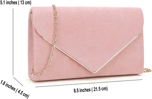 Vista 7 de CHARMING TAILOR Bolso de mano de ante sintético elegante de metal para bodas, bailes, eventos de corbata negra