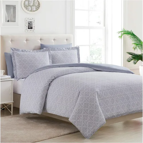 Vista 9 de Mellanni Juego de funda de edredón – Juego de ropa de cama de 3 piezas de la colección icónica – Lujo de hotel, extrasuave y refrescante – 1102