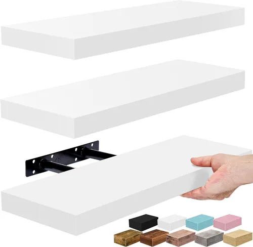 Vista 30 de Sorbus Estantes flotantes para pared, estante flotante de 16 pulgadas para cocina, dormitorio, sala de estar, baño, hogar y decoración de pared