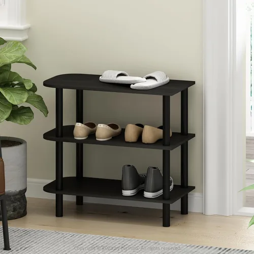 Vista 7 de Furinno Turn-N-Tube - Zapatero estrecho de 3 niveles, zapatero con organizador curvado independiente, 11.7 x 23.6 x 21.9 pulgadas, para entrada