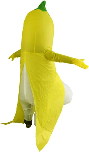 Vista 4 de Traje inflable del hombre del plátano del cuerpo completo del traje de cosplay de lujo de Halloween - tamaño adulto