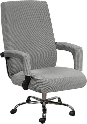 Vista 13 de Shukii Funda elástica para silla de oficina, funda elástica para silla de respaldo alto para computadora con 2 fundas para brazos, funda universal