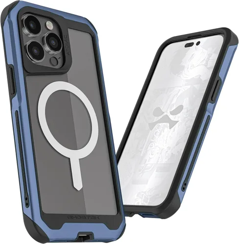 Vista 199 de Ghostek Atomic - Funda delgada para Galaxy Z Flip 4, parte trasera de aramida con parachoques de aluminio rojo, funda protectora de doble capa a