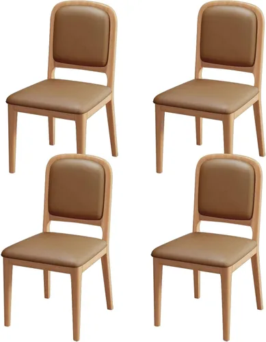 Vista 10 de Solid Wood Dining Room Chairs Minimalist,Kitchen Chairs with Soft Padded Back,Living Room Chair for Office Reading,Wood Frame,Armless Vanity