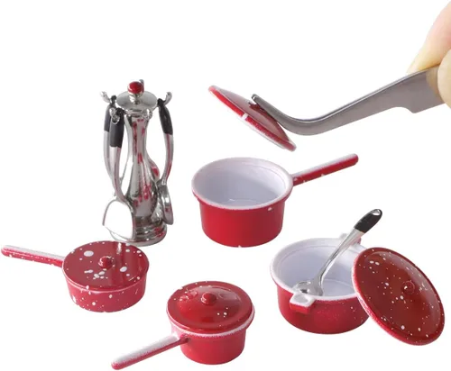 Vista 9 de iLAND Accesorios de casa de muñecas en miniatura de cocina de casa de muñecas, comida en miniatura (desayuno amante 16pcs)