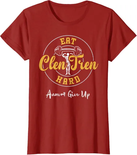 Vista 69 de Culturismo: Comer Clen Tren Hard Anavar Give Up - Camiseta de gimnasio, Negro