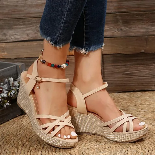 Vista 3 de Gufesf Sandalias de plataforma 2023 para mujer, sandalias de plataforma sexy con punta abierta, zapatos de tacón alto vintage con lunares