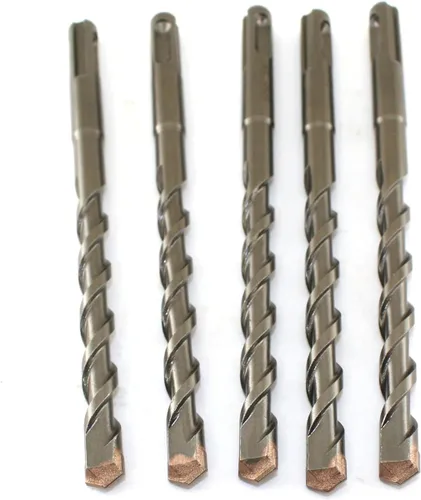 Vista 5 de TEMO SDS-Plus - Juego de 5 brocas de martillo giratorio (1/2 x 4 x 6 pulgadas) con punta de carburo para perforar hormigón, cemento, piedra