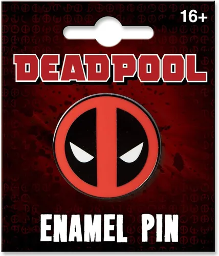 Vista 2 de Ata-Boy Marvel Comics Deadpool Logo 1" Pin esmaltado a todo color, Esmalte, Sin gemas.