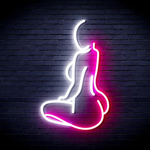 Vista 27 de ADVPRO Señora Back Shape Flex Silicone LED Neon Sign - Azul - st16s32-fnu0267-b