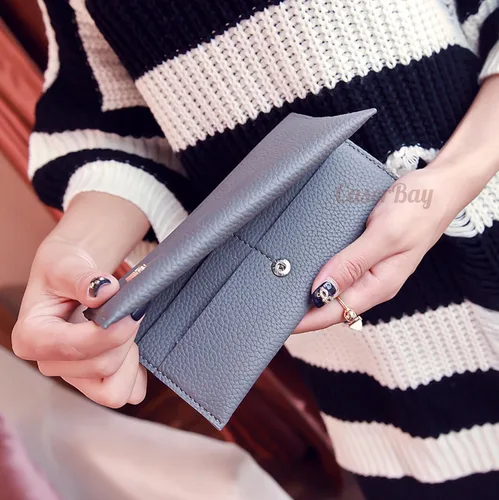 Vista 2 de CaserBay Elegante dama concisa delgada larga de piel sintética cartera cartera cartera para mujer