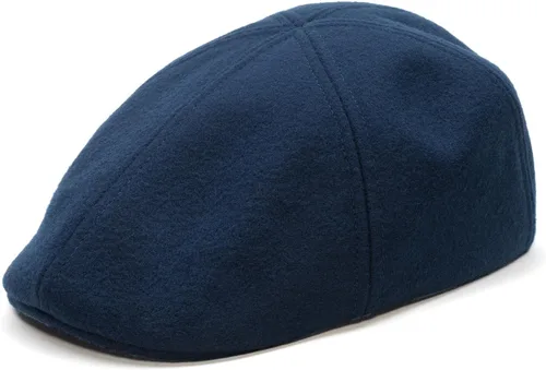 Vista 2 de Sterkowski Rusty Gorra plana 100% lana para hombres y mujeres Clásico cálido 6 paneles Duckbill Azul marino