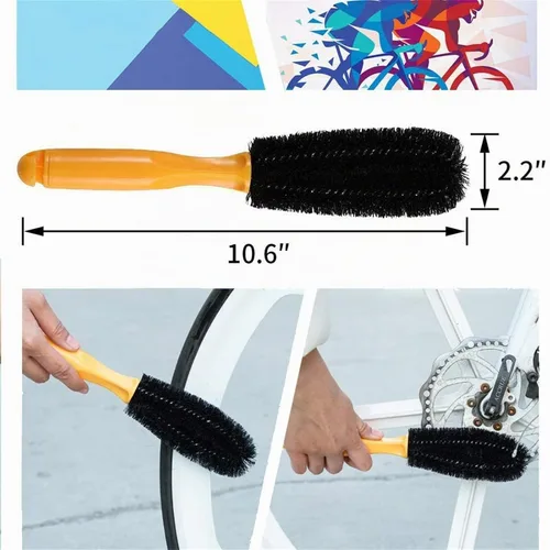 Vista 4 de focopot Kit de limpieza de bicicletas 9 piezas con herramienta de cepillo de limpieza y depurador de cadena