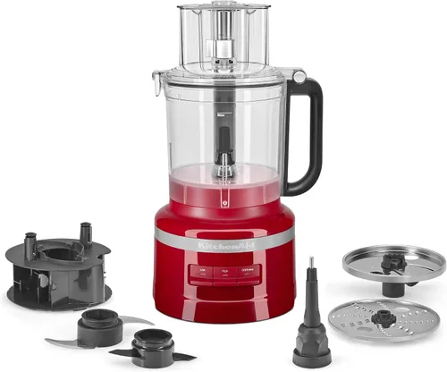 Vista 2 de KitchenAid Procesador de alimentos de 13 tazas, color rojo imperio y batidora de mano con cable de velocidad variable - KHBV53