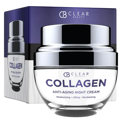 Vista 9 de Clear Beauty Crema de noche de oro de 24 quilates y colágeno, hidratante facial reafirmante y ultrahidratante, restaura la piel suave y de aspecto