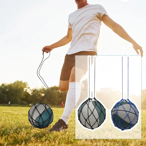 Vista 7 de 2 unidades de entrenamiento de fútbol, entrenamiento de retorno de fútbol, entrenamiento de retorno de fútbol, red de un solo mango, red ajustable