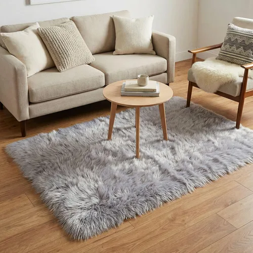 Vista 43 de Super Area Rugs - Alfombra de piel de oveja suave y esponjosa