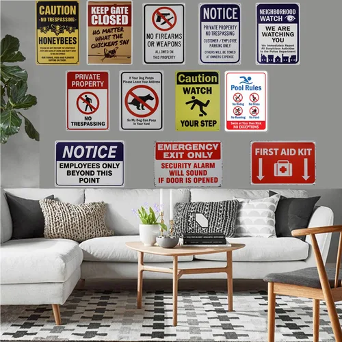 Vista 6 de Cartel divertido mensaje de caca de perro, con texto en inglés «Leave Your Address, My Dog Can Poop in Your Yard», letrero de metal para exteriores