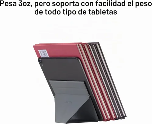 Vista 4 de MOFT Soporte delgado invisible para tableta, diseño ajustable y plegable, compatible con tabletas de hasta 7.9-9.7 pulgadas, versión adhesiva, gris