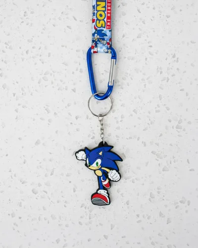 Vista 4 de JUST FUNKY Sonic The Hedgehog - Correa de muñeca para llaves Correa de mano y muñeca llavero para hombres o mujeres