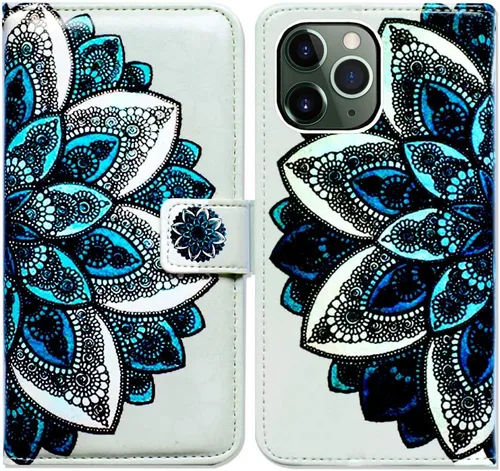 Vista 16 de Bcov Funda para iPhone 11 Pro Max, diseño de pájaro negro y verde con tapa de cuero con ranura para tarjeta de crédito, soporte para tarjeta