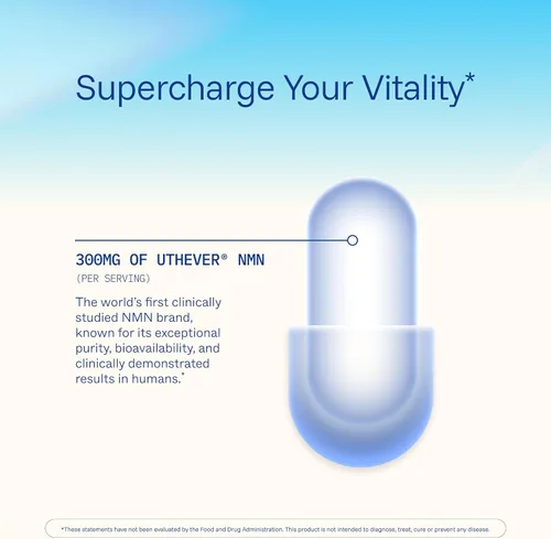 Vista 5 de ProHealth NMN Pro 300 (30 cápsulas, paquete de 3) clínicamente estudiado Uthever® NMN. Precursor NAD+ para energía celular, apoyo mitocondrial