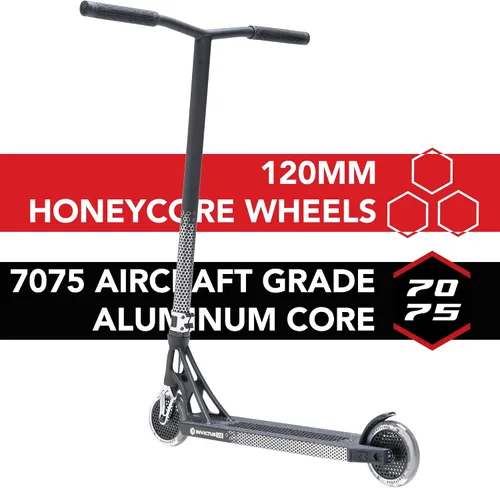 Vista 4 de Root Industries Invictus Complete Pro Scooter - Ruedas Honeycore de 4.724 in, barras de cromolita, compresión HIC y cubierta de corte