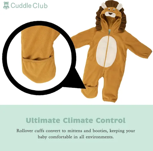 Vista 2 de Enterizo de vellón para bebé rómper con capucha para niño de una sola pieza, ropa de exterior, chaqueta