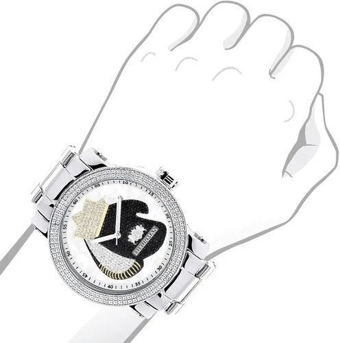 Vista 3 de LUXURMAN Guantes de boxeo con diamantes para hombre, edición limitada Southpaw
