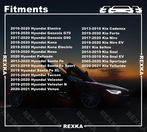 Vista 8 de Rexka 15 Uds. Puerta Liftgate Cuerpo Rueda Lateral Flare Rocker Moldeo Retenedor Clip para Hyundai Kia 87756-1F000 Elantra Santa Fe Kona Palisade