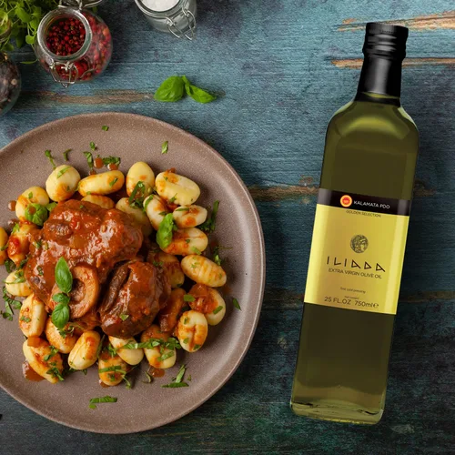 Vista 7 de Iliada Aceite de oliva virgen extra Kalamata, 25 onzas líquidas