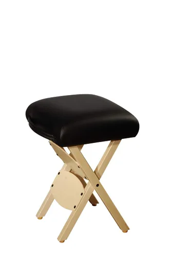 Vista 5 de Master Massage Tables Taburete de masaje plegable de madera ligero, color burdeos