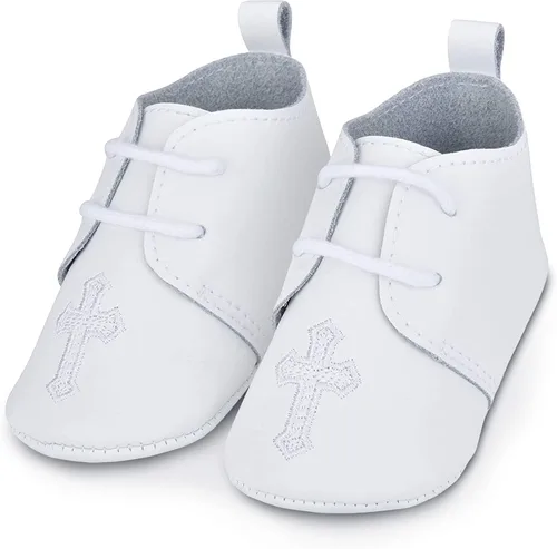 Vista 2 de BabyShoe - Zapatos de bautizo personalizados para bebés y niñas con nombre y fecha en relieve a mano zapatos para recién nacidos para ocasiones